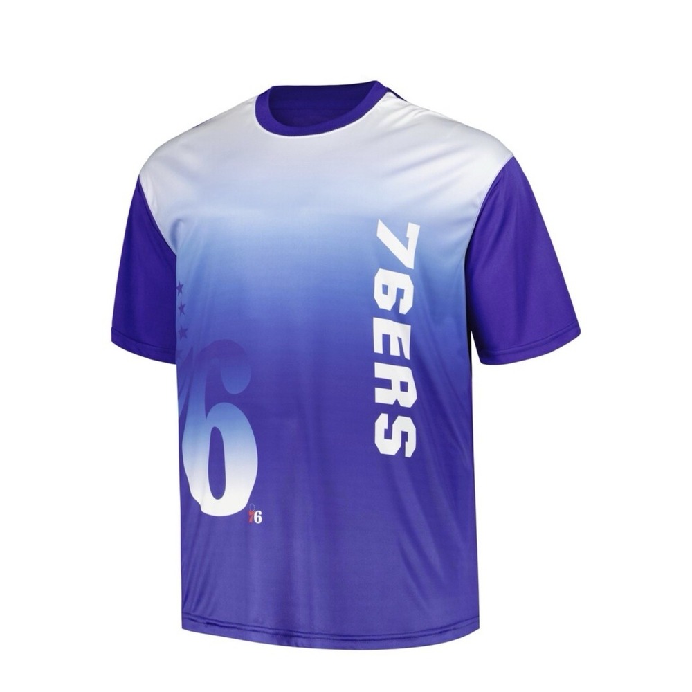 Philadelphia 76ers Fanatics Men's Big & Tall Sublimated T-Shirt Royal 3XL NWT